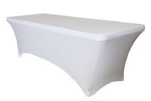 White Lycra Fitted Tablecloth (suit our 1.8m trestle table)