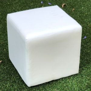 Ottoman White Leather